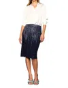 Skies Are Blue Ombre Sequin Pencil Skirt In Navy In Blue