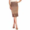 Skies Are Blue Ombre Sequins Pencil Skirt In Amber Luster In Brown