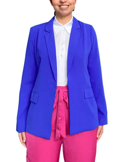 Skies Are Blue Open Front Blazer In Electric Blue In Pink