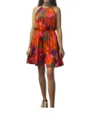 Skies Are Blue Palm Leaf Mini Dress In Multi In Multi