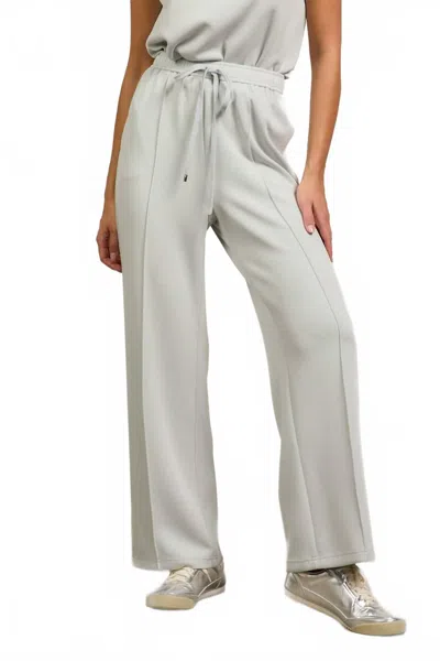 Skies Are Blue Payton Scuba Pants In Powder Blue Grey In White
