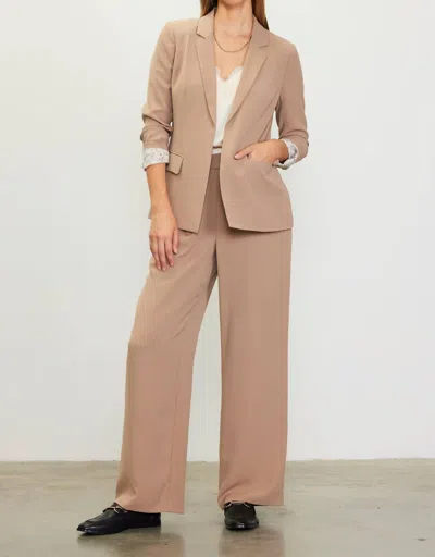 Skies Are Blue Pintuck Wide Leg Trouser Pant In Tan