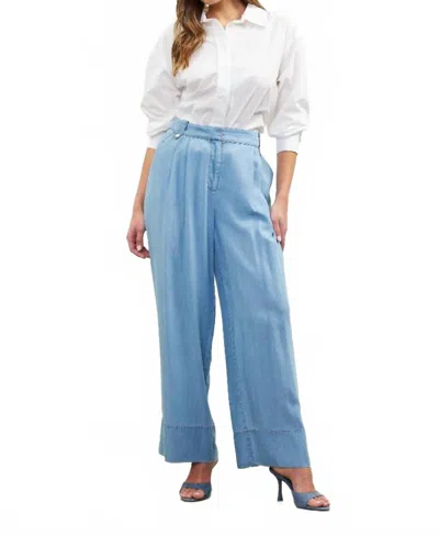 Skies Are Blue Poplin Long Sleeve Button Down Shirt In White