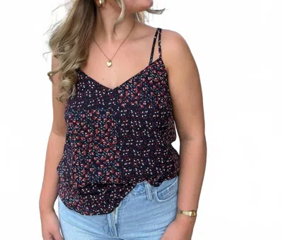 Skies Are Blue Poppy Blouse In Navy Blue