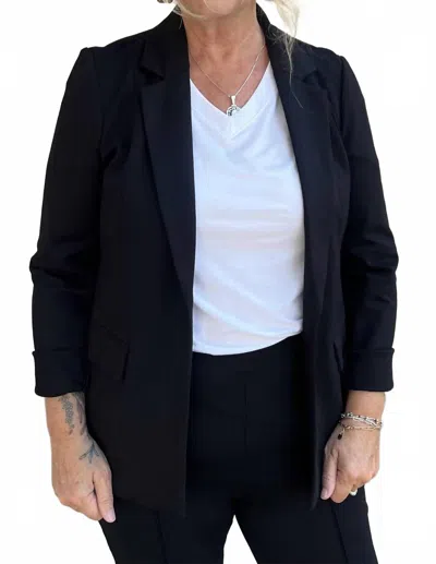 Skies Are Blue Power Move Blazer In Black In Blue