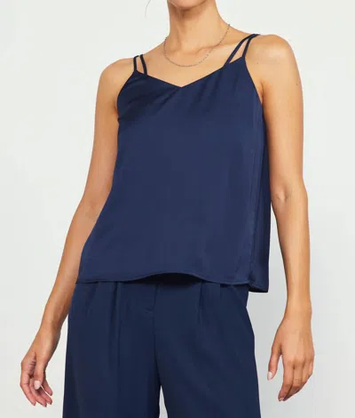 Skies Are Blue Recycled Double Strap Cami In Navy In Blue