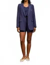 Skies Are Blue Recycled Long Sleeve Blazer In Oxford Blue In Blue