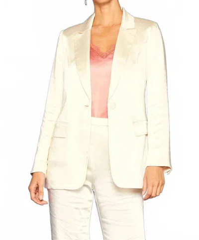 SKIES ARE BLUE REESE SATIN BLAZER IN CREAM