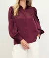Skies Are Blue Remmi Blouse In Burgundy In White