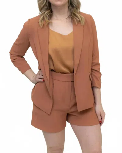 Skies Are Blue Remy Eco-friendly Blazer In Hazelnut In Brown