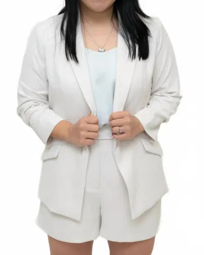 Skies Are Blue Remy Eco-friendly Blazer In Stone In White
