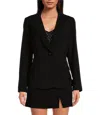 Skies Are Blue Rhinestone Collar Blazer In Black In Black