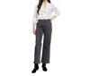 Skies Are Blue Rhinestone Studded Wide Leg Pants In Charcoal In Pink
