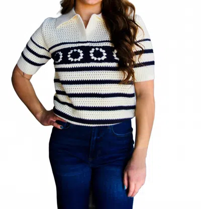 Skies Are Blue Sarah Knit Sweater In Cream In White