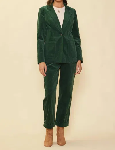 Skies Are Blue Selena Tailored Corduroy Blazer In Green