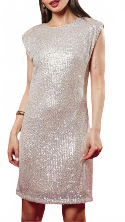 Skies Are Blue Sequin Mini Dress In Champagne In Neutral