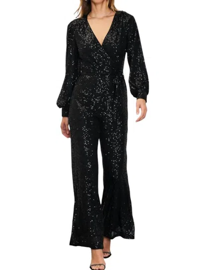 Skies Are Blue Sequins Jumpsuit In Black
