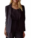 Skies Are Blue Shirred Sleeve Blazer In Black In Black