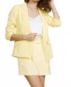 Skies Are Blue Shirred Sleeve Blazer In Lemon Lime In Yellow