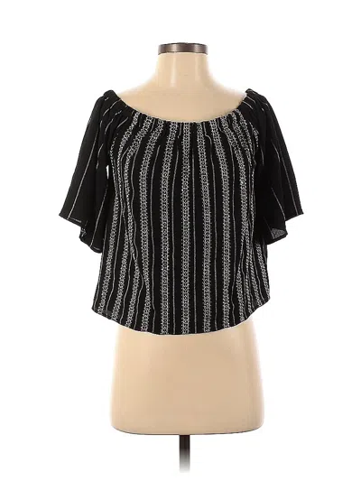 Pre-owned Skies Are Blue Short Sleeve Blouse In Black