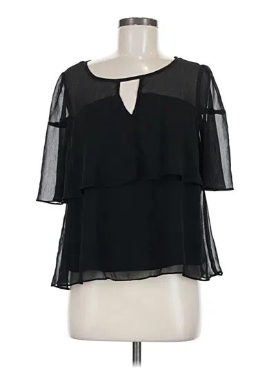 Pre-owned Skies Are Blue Short Sleeve Blouse In Black