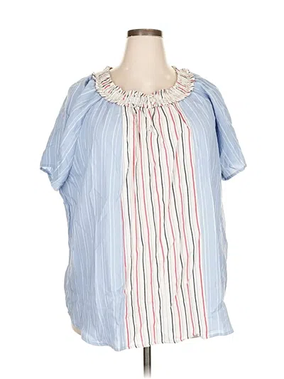 Pre-owned Skies Are Blue Short Sleeve Blouse In Blue