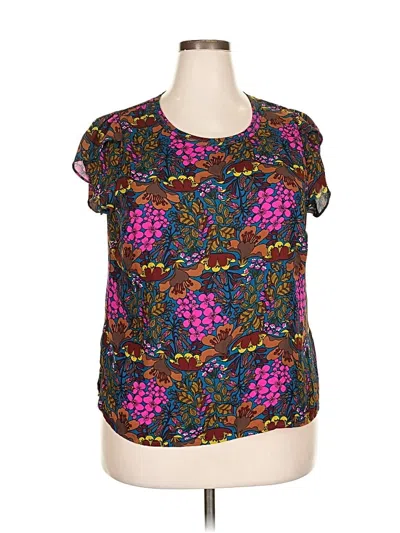 Pre-owned Skies Are Blue Short Sleeve Blouse In Purple