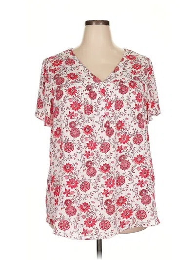 Pre-owned Skies Are Blue Short Sleeve Blouse In Red