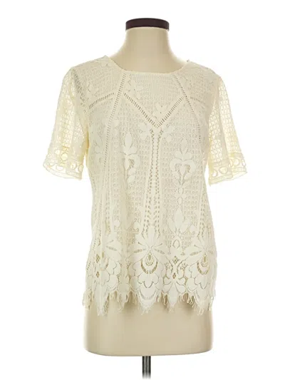 Pre-owned Skies Are Blue Short Sleeve Blouse In White