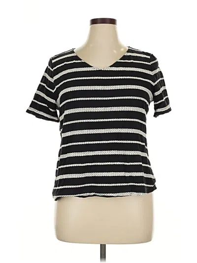 Pre-owned Skies Are Blue Short Sleeve Top Black Scoop Neck Tops