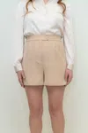 Skies Are Blue Sienna Eco-friendly Tailored Shorts In Cappuccino In Neutral