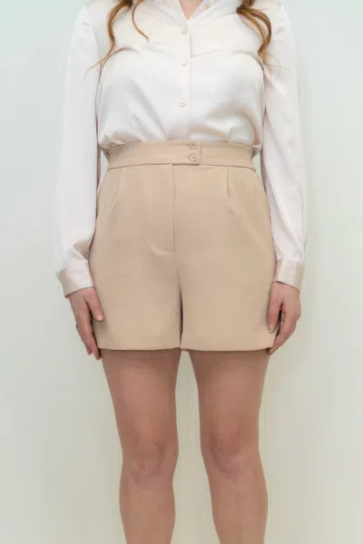 Skies Are Blue Sienna Eco-friendly Tailored Shorts In Cappuccino In Neutral