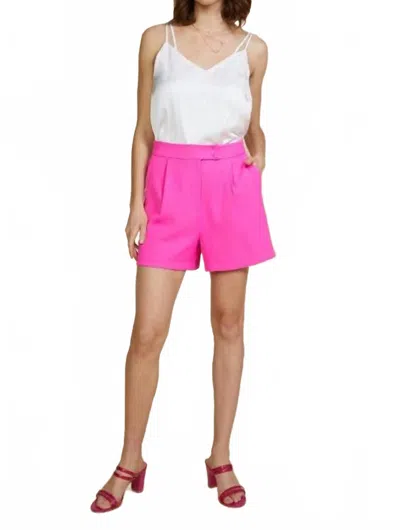 SKIES ARE BLUE SIENNA ECO-FRIENDLY TAILORED SHORTS IN CERISE