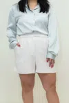 Skies Are Blue Sienna Eco-friendly Tailored Shorts In Stone In White