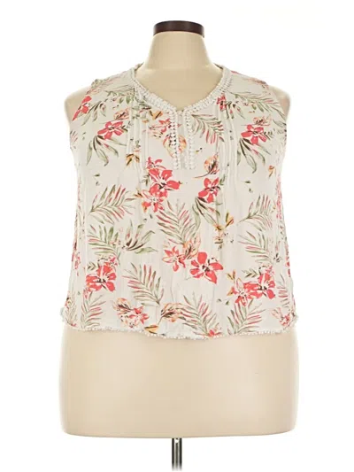 Pre-owned Skies Are Blue Sleeveless Blouse In White