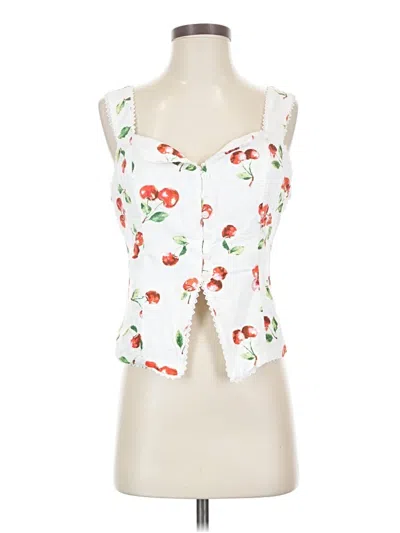 Pre-owned Skies Are Blue Sleeveless Blouse In White