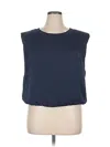 Skies Are Blue Sleeveless Top Blue Boatneck Tops In Blue