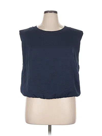 Skies Are Blue Sleeveless Top Blue Boatneck Tops