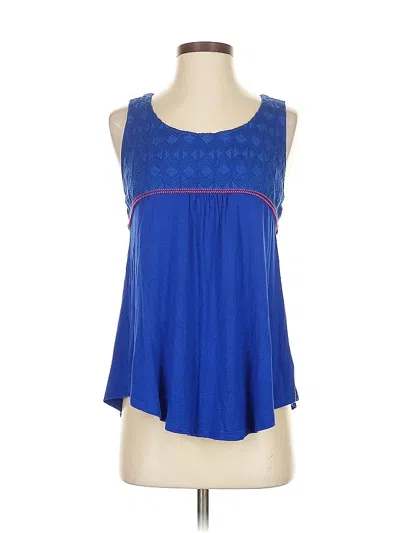 Pre-owned Skies Are Blue Sleeveless Top Blue Scoop Neck Tops