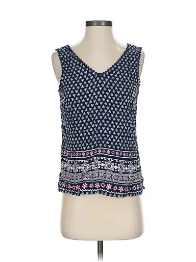 Pre-owned Skies Are Blue Sleeveless Top Blue V Neck Tops