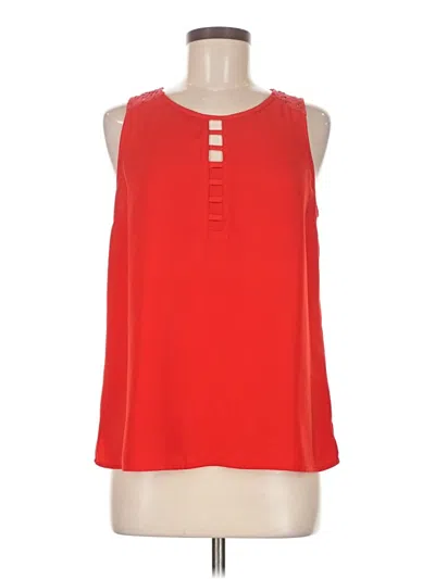Pre-owned Skies Are Blue Sleeveless Top Red Keyhole Neckline Tops
