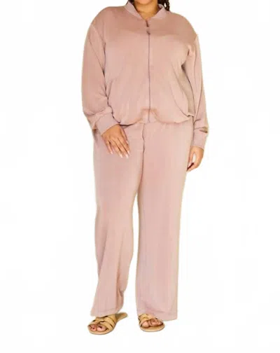 Skies Are Blue Soft Modal Bomber Jacket In Mauve In Pink