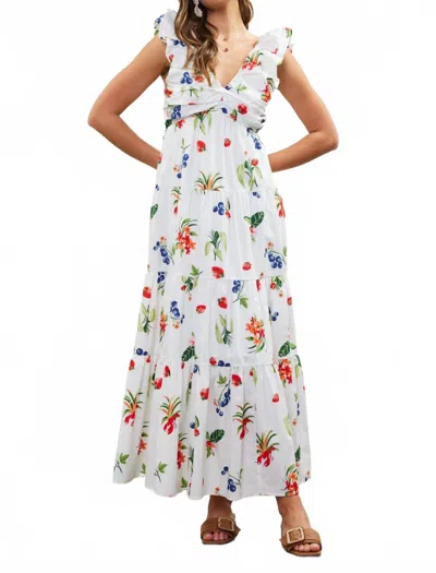 SKIES ARE BLUE SUGAR PIE POPLIN MAXI DRESS IN WHITE