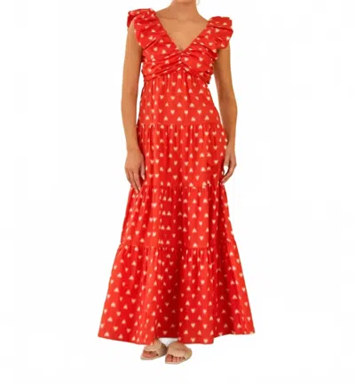 Skies Are Blue Sweetheart Maxi Dress In Red
