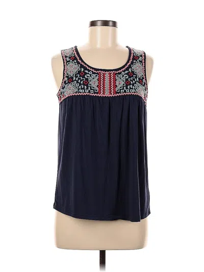 Pre-owned Skies Are Blue Tank Top Blue Halter Neckline Tops