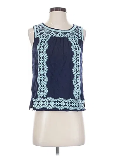 Pre-owned Skies Are Blue Tank Top Blue Halter Neckline Tops