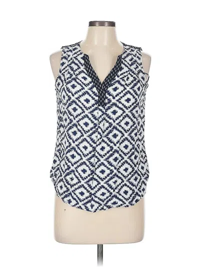 Pre-owned Skies Are Blue Tank Top Blue Plunge Neckline Tops