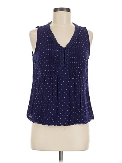 Pre-owned Skies Are Blue Tank Top Blue Plunge Neckline Tops