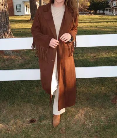 Skies Are Blue The Dutton Coat In Chocolate Brown In Multi