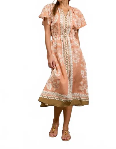 Skies Are Blue The Florence Floral Dress In Terracotta Cream In Multi